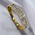 دستبند النگویی مدل سفید طلایی