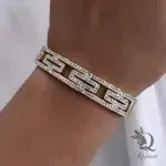 دستبند النگویی مدل سفید طلایی