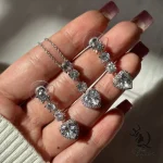 نیم ست جواهری مدل قلب